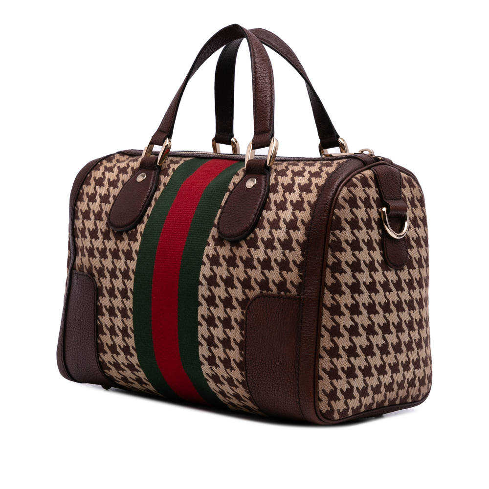 Pre-Loved Gucci Cotton Seventies Web Boston Bag - Picture 2 of 11